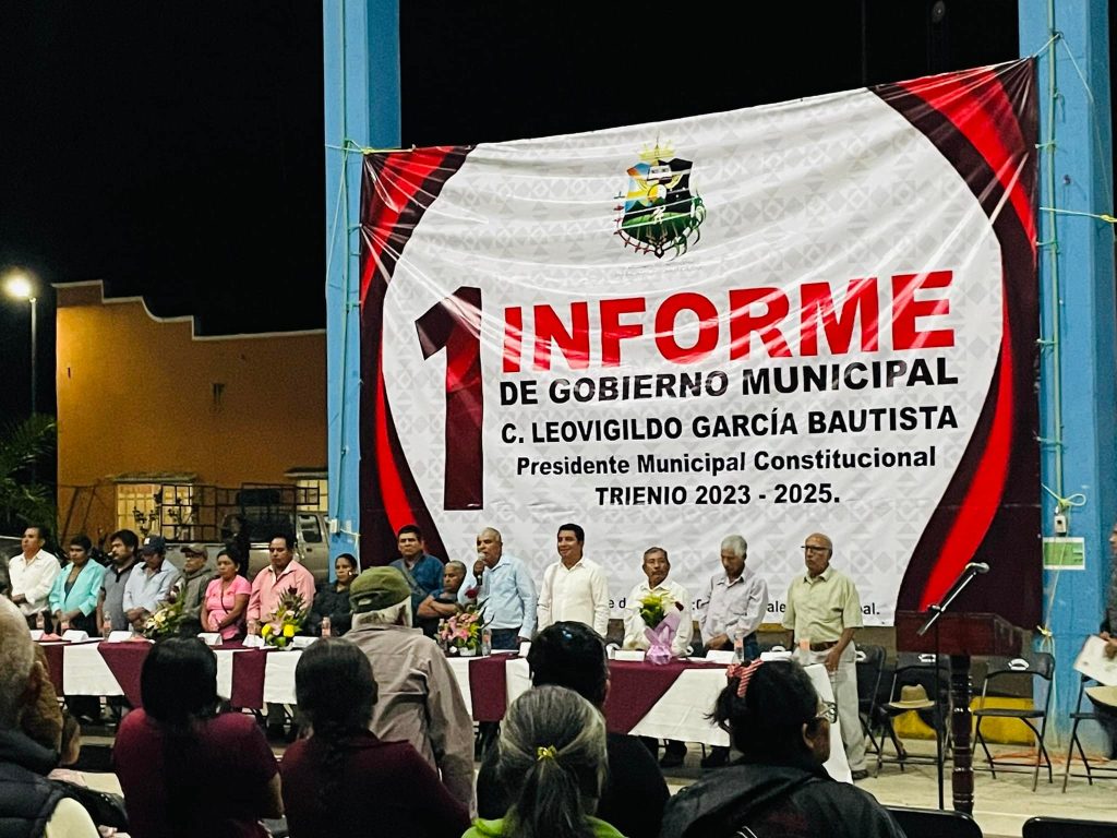 Presidente Leovigildo García Bautista rinde su Primer Informe de Gobierno en San Baltazar Loxicha