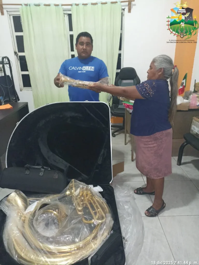 Gestión municipal logra instrumentos para banda de Santa Martha